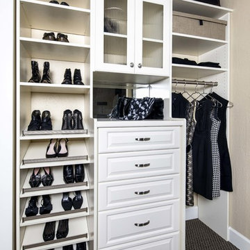 Antique White Reach-In Closet Display - Campbell Showroom