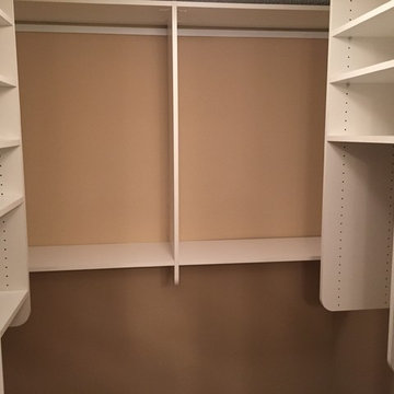 Basic White Shelving in Walk-in Closet
