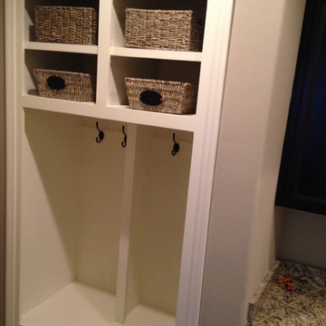 Bi-fold closet into locker for backpacks and shoes