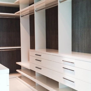 Brickell private condo - Custom closet backings with architectural film.