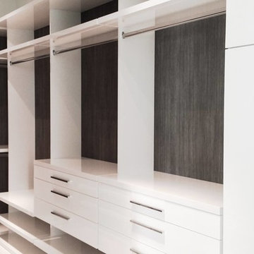 Brickell private condo - Custom closet backings with architectural film.