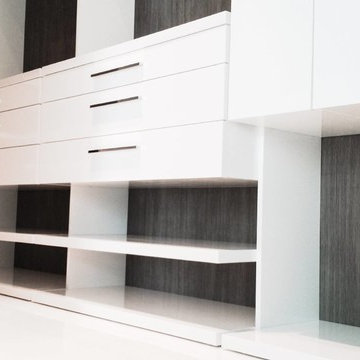 Brickell private condo - Custom closet backings with architectural film.