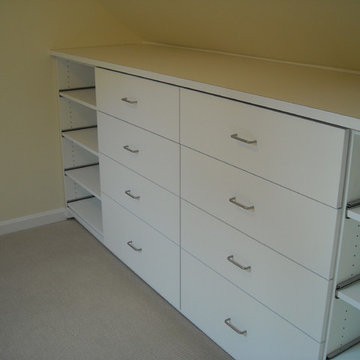 Built in storage drawers with slide out shoe shelves