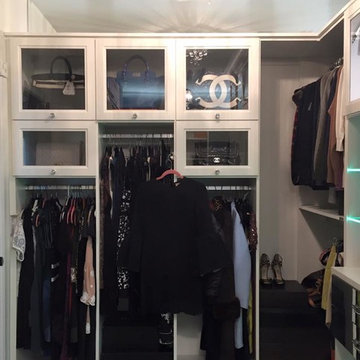 Chanel and Hermes White Master Walk-in Closet