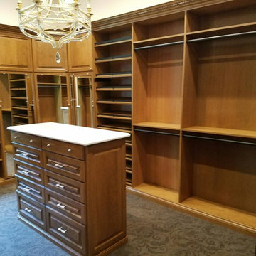 Cherry Wood Veneer His and Hers Closets