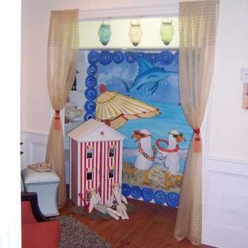 Child Room Decor, Hand Painted Wall Murals, Beach Designs