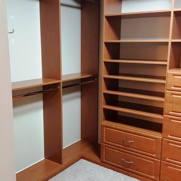 Classic Woodgrain Walk-In Master Closet