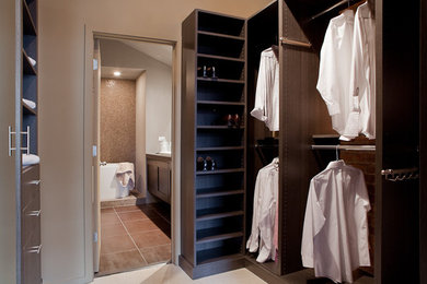 Inspiration for a contemporary closet remodel in Chicago