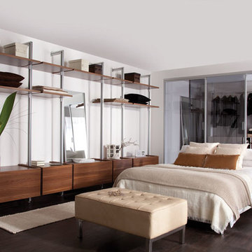 Contemporary Bedroom with Integrated Closet Area