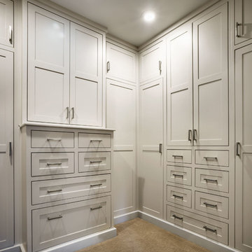 Contemporary White Master Closet Remodel