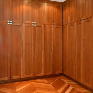 Custom Cherry Cabinets with Herringbone flooring