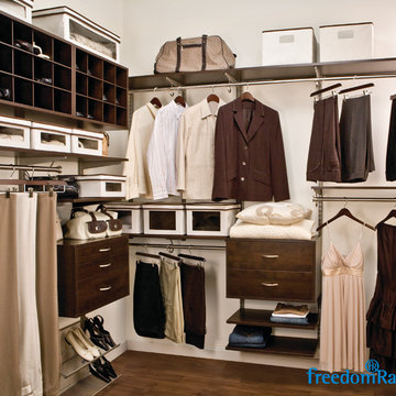 Custom Closet Organization | Organized Living freedomRail in Chocolate Pear