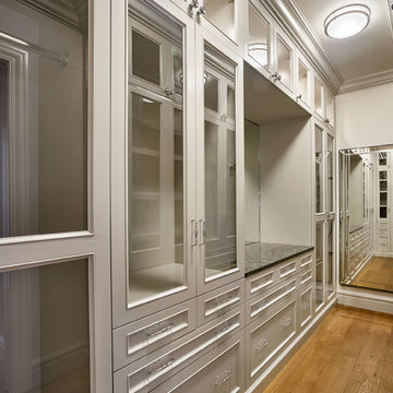 Custom Master Closet with Grey Cabinets