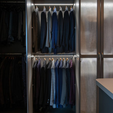 Dark Gray His & Hers Walk-in Closet