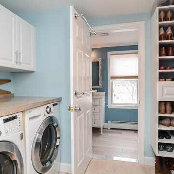 Dedham Master Bath with His and Hers Closets and Laundry