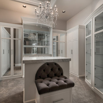 Master Closet with White Cabinetry