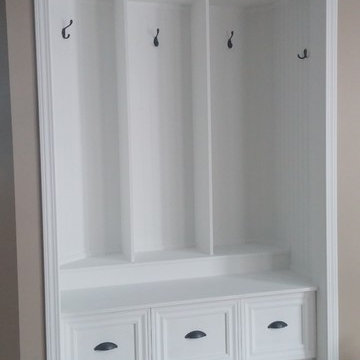 Foyer closet to a custom 3-drawer wardrobe showcase