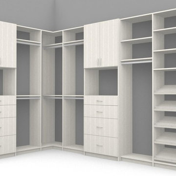 Gray-On-Gray Walk-In Closet