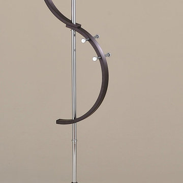 Greg Coat Rack in Chromed Plated and Brown