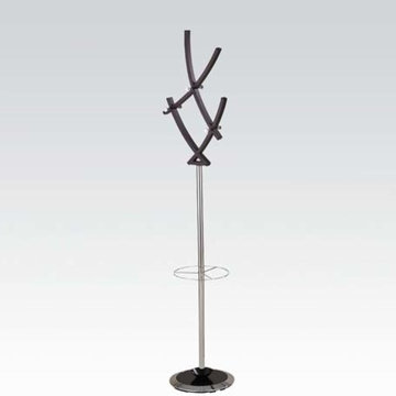 Gyles Coat Rack in Chromed Plated and Brown