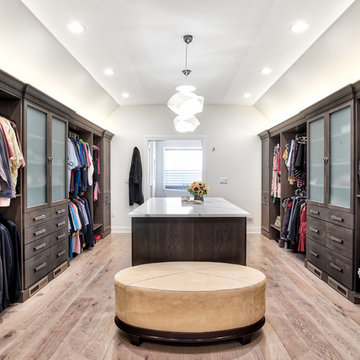 His and Hers Master Closet with Island