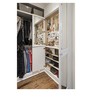 Glam Closet with Purse Shelves - Transitional - Closet
