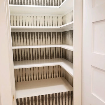 Kitchen Pantry with wallpaper