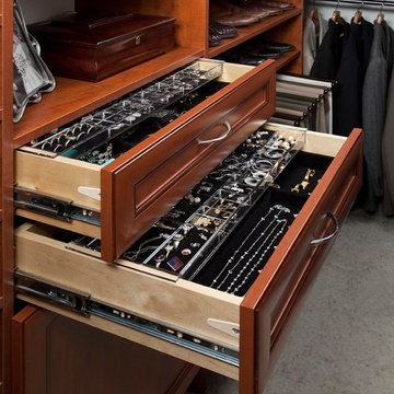 Lined Jewelry Drawer for Custom Closet Organizer System