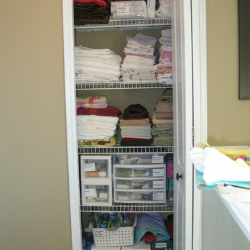 Linen closet organizing