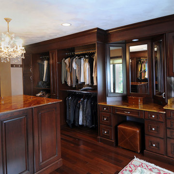 Make Up Vanity with Coffee Bar Built Into Master Closet