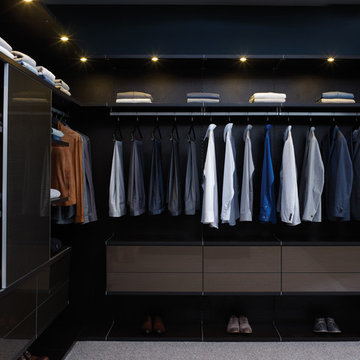 Man's Modern Walk-In Closet