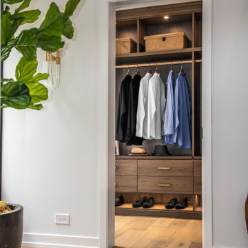 Master Bedroom Galley Closet Doorless Entrance