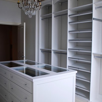 Master Dressing Room with Island, Shoe Fences & Rosettes