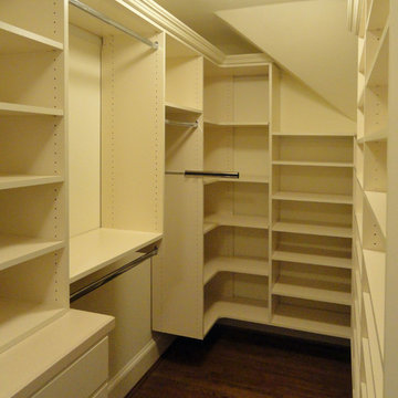 Melamine wall hung or floor mounted closet systems