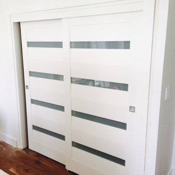 Modern Sliding Door Finished in Matte White