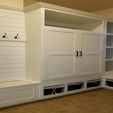 Mudroom Bult-in Closet, Storage Cubbies, Coat Hooks & Bench