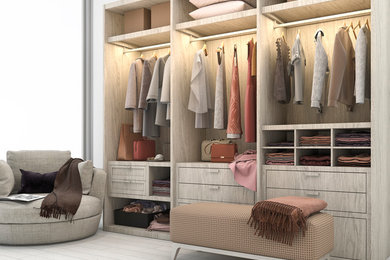 Inspiration for a coastal closet remodel in Orange County