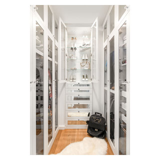 California Closet with Designer Bag Shelves - Transitional - Closet