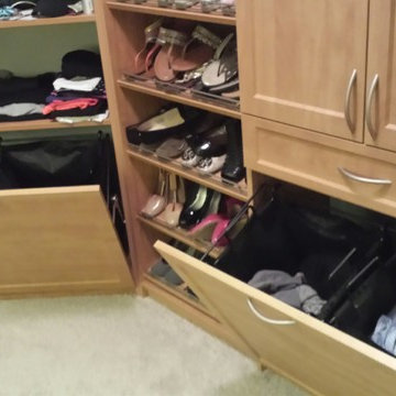 Pull out Hamper Bins and Shoe Shelves