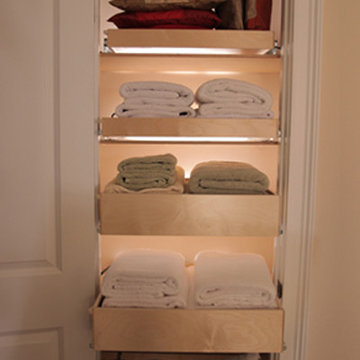 Pull Out Linen Closet Shelves Ideas, Ideas For Linen Closet Shelves And Hooks