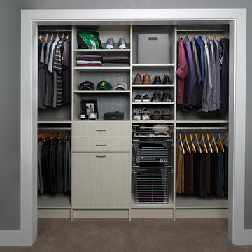 Reach in closet - Beautiful Gray Man's Closet