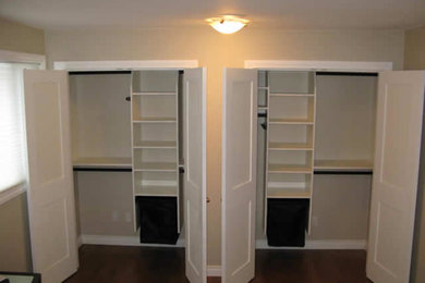 Inspiration for a transitional closet remodel in Calgary