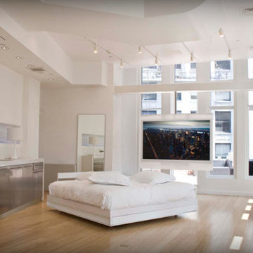 Remodeled NYC penthouse with disappearing TV , Bed and hidden speakers