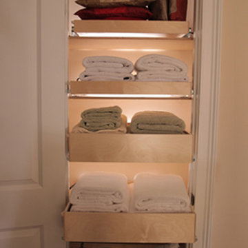 Roll Out Shelves for Linen Closet