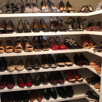 Shoe Shelves in Walk-In Closet