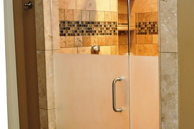 Inspiration for a contemporary walk-in shower remodel in Other