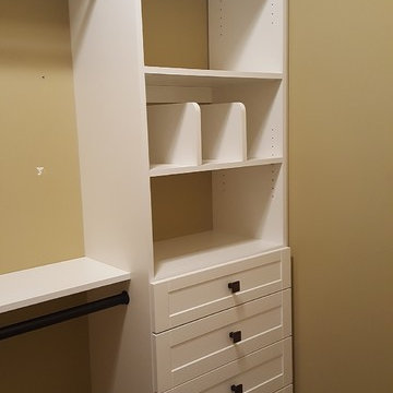 Small master closet in white