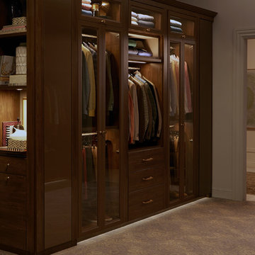 Sophisticated Couple's Walk-In Closet