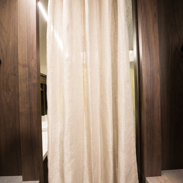 Space saving privacy curtain | Stylish Underground Shelter