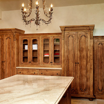 Spacious Master Closet Cabinets: Custom Wood Products